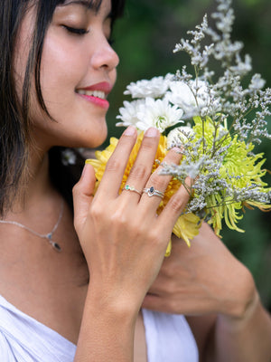 Green Garnet and Yellow Sphene Ring - Size 7.5 - Gardens of the Sun | Ethical Jewelry