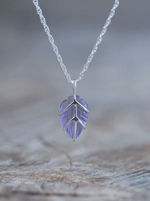 Amethyst Leaf Necklace - Gardens of the Sun | Ethical Jewelry