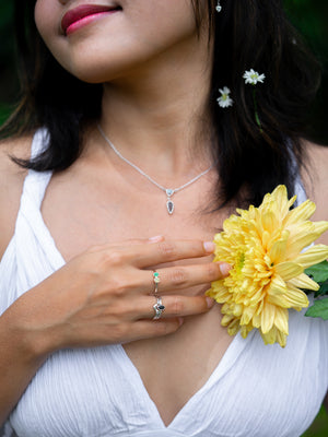 Hexagon Tourmaline and Labradorite Ring Set - Gardens of the Sun | Ethical Jewelry