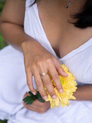 Shield Diamond Ring Set - Gardens of the Sun | Ethical Jewelry