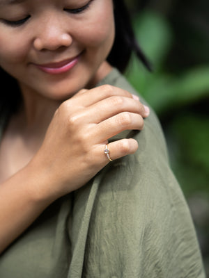 Rose Cut Champagne Diamond Ring in Ethical Gold - Gardens of the Sun | Ethical Jewelry