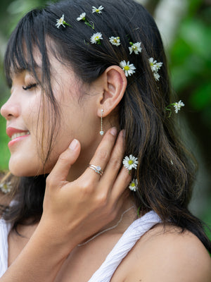Moonstone and Aquamarine Ring Set - Gardens of the Sun | Ethical Jewelry