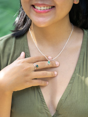 Open Emerald Leaf Ring - Gardens of the Sun | Ethical Jewelry