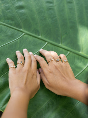 Rustic Pear Diamond Ring in Ethical Gold - Gardens of the Sun | Ethical Jewelry