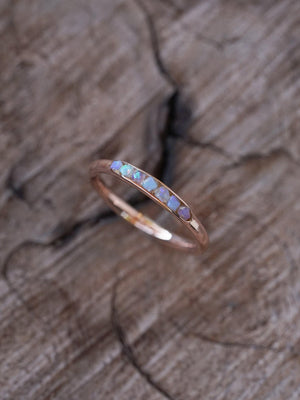 Rough Opal Ring with Hidden Gems in Rose Gold - Size 8.5 - Gardens of the Sun | Ethical Jewelry