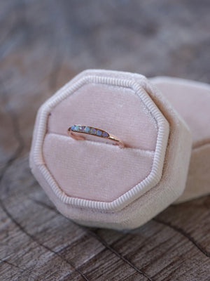 Rough Opal Ring with Hidden Gems in Rose Gold - Size 8.5 - Gardens of the Sun | Ethical Jewelry