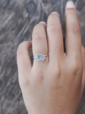 Diamond Slice, Moonstone and Labradorite Ring - Gardens of the Sun | Ethical Jewelry