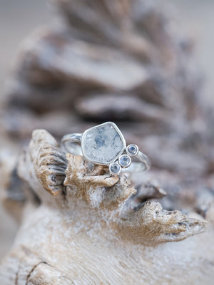 Diamond Slice, Moonstone and Labradorite Ring - Gardens of the Sun | Ethical Jewelry