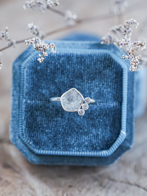 Diamond Slice, Moonstone and Labradorite Ring - Gardens of the Sun | Ethical Jewelry