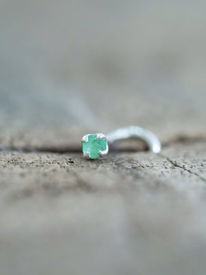 Emerald Tragus Stud Earring - Gardens of the Sun | Ethical Jewelry