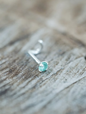 Emerald Tragus Stud Earring - Gardens of the Sun | Ethical Jewelry