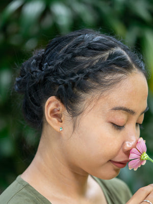 Emerald and Aquamarine Earrings - Gardens of the Sun | Ethical Jewelry
