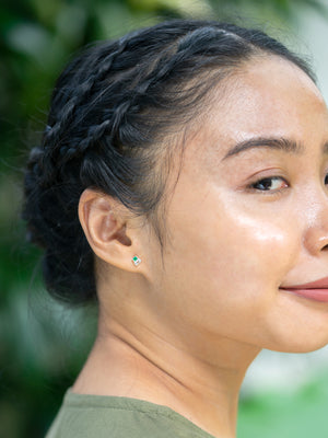 Emerald and Aquamarine Earrings - Gardens of the Sun | Ethical Jewelry