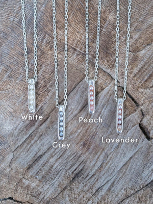 Freshwater Pearl Necklace with Hidden Gems in sterling silver