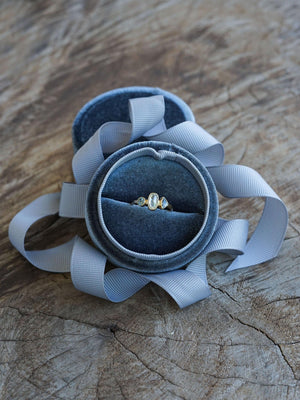 Velvet Ring Box with Ribbon - Gardens of the Sun Jewelry