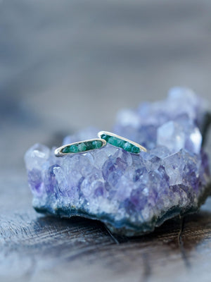 Rough Emerald Earrings with Hidden Gems - Gardens of the Sun | Ethical Jewelry