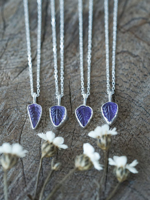 Amethyst Leaf Necklace - Gardens of the Sun | Ethical Jewelry