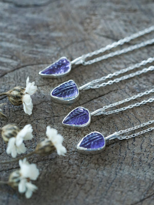 Amethyst Leaf Necklace - Gardens of the Sun | Ethical Jewelry