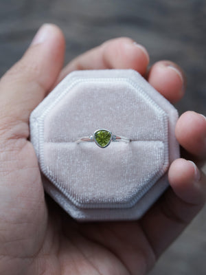 Trillion Peridot Ring - Gardens of the Sun | Ethical Jewelry