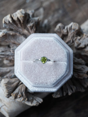 Trillion Peridot Ring - Gardens of the Sun | Ethical Jewelry