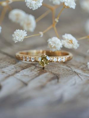 Geo Borneo Diamond Ring in Eco Gold - Gardens of the Sun | Ethical Jewelry