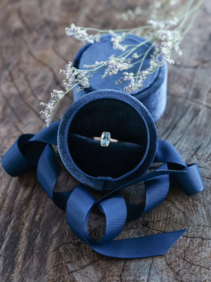 Velvet Ring Box with Ribbon - Gardens of the Sun Jewelry