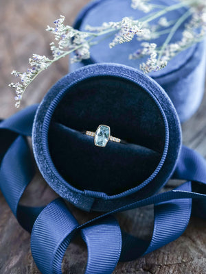 Velvet Ring Box with Ribbon - Gardens of the Sun Jewelry