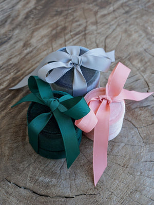 Velvet Ring Box with Ribbon - Gardens of the Sun Jewelry