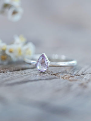 Rose Cut Pear Sapphire Ring - Gardens of the Sun | Ethical Jewelry