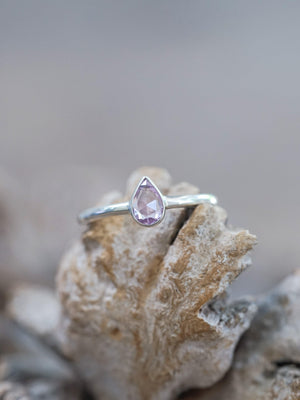 Rose Cut Pear Sapphire Ring - Gardens of the Sun | Ethical Jewelry