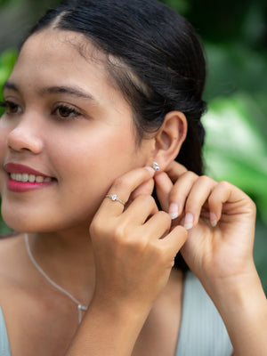 Three Stone Aquamarine Ring - Gardens of the Sun | Ethical Jewelry