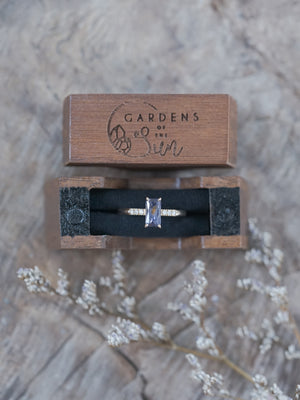 Trapezoid Wooden Ring Box - Gardens of the Sun Jewelry