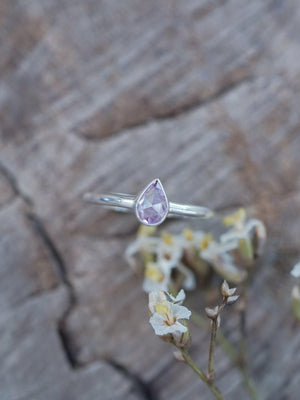 Rose Cut Pear Sapphire Ring - Gardens of the Sun | Ethical Jewelry