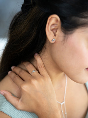 Three Stone Aquamarine Ring - Gardens of the Sun | Ethical Jewelry