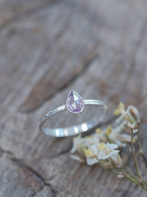 Rose Cut Pear Sapphire Ring - Gardens of the Sun | Ethical Jewelry