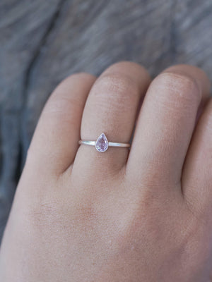 Rose Cut Pear Sapphire Ring - Gardens of the Sun | Ethical Jewelry