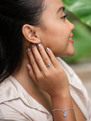 Hammered Aquamarine Ring - Gardens of the Sun | Ethical Jewelry