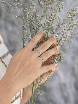 Diamond Slice, Moonstone and Labradorite Ring - Gardens of the Sun | Ethical Jewelry