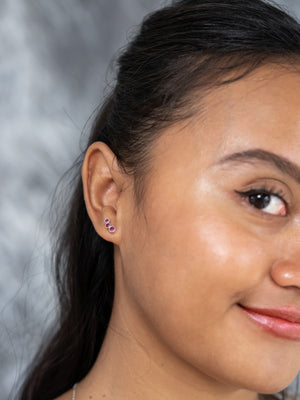 Triple Garnet Earrings - Gardens of the Sun | Ethical Jewelry