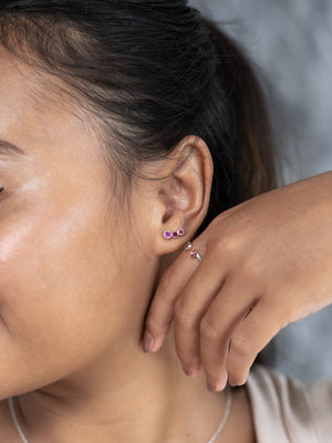 Triple Garnet Earrings - Gardens of the Sun | Ethical Jewelry