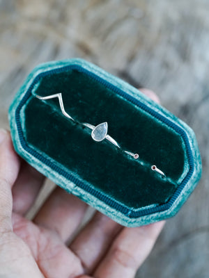 Garnet and Labradorite Triple Ring Set - Gardens of the Sun | Ethical Jewelry