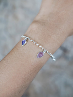 Gemstone Leaf Charm Bracelet - Gardens of the Sun | Ethical Jewelry