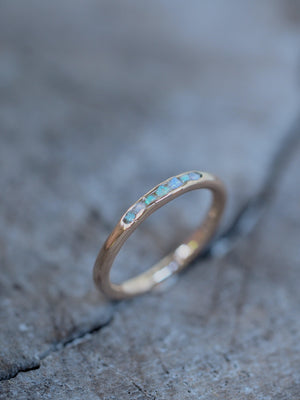 Rough Opal Ring with Hidden Gems in Rose Gold - Size 8.5 - Gardens of the Sun | Ethical Jewelry