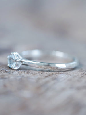 Aquamarine Hammered Ring - Gardens of the Sun | Ethical Jewelry