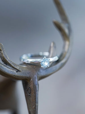 Aquamarine Hammered Ring - Gardens of the Sun | Ethical Jewelry