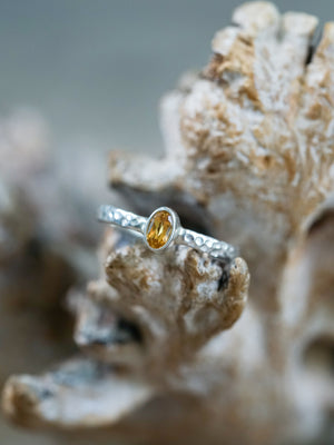 Hammered Citrine Ring - Gardens of the Sun | Ethical Jewelry