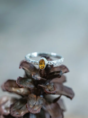 Hammered Citrine Ring - Gardens of the Sun | Ethical Jewelry