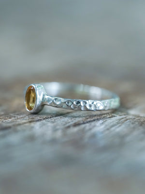 Hammered Citrine Ring - Gardens of the Sun | Ethical Jewelry