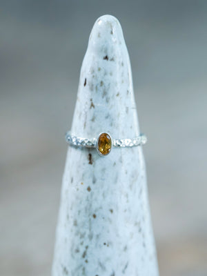 Hammered Citrine Ring - Gardens of the Sun | Ethical Jewelry
