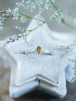 Hammered Citrine Ring - Gardens of the Sun | Ethical Jewelry
